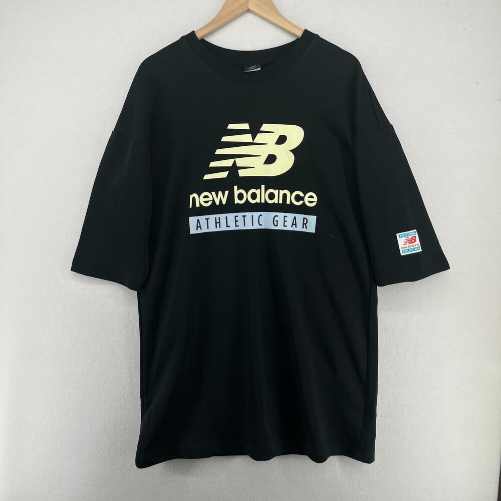 NEW BALANCE Dress M Athletic Gear Relaxed Essential Fleece Shirtdress Black NEW